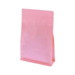 Flachbodenbeutel mit Zip-verschluss - matt rosa (100% recycelbar)