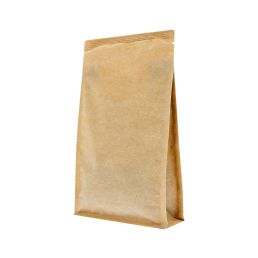 Flat bottom pouch with zipper - Kraft Look (100% recyclable)