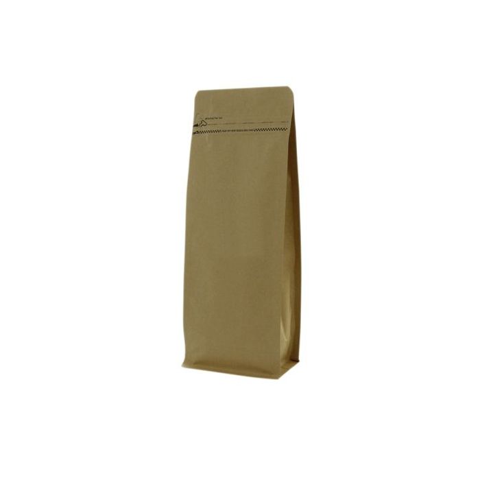Flachbodenbeutel Kraftpapier mit Frontreissverschluss - braun - 95x245+{35+35} mm (700-800ml)