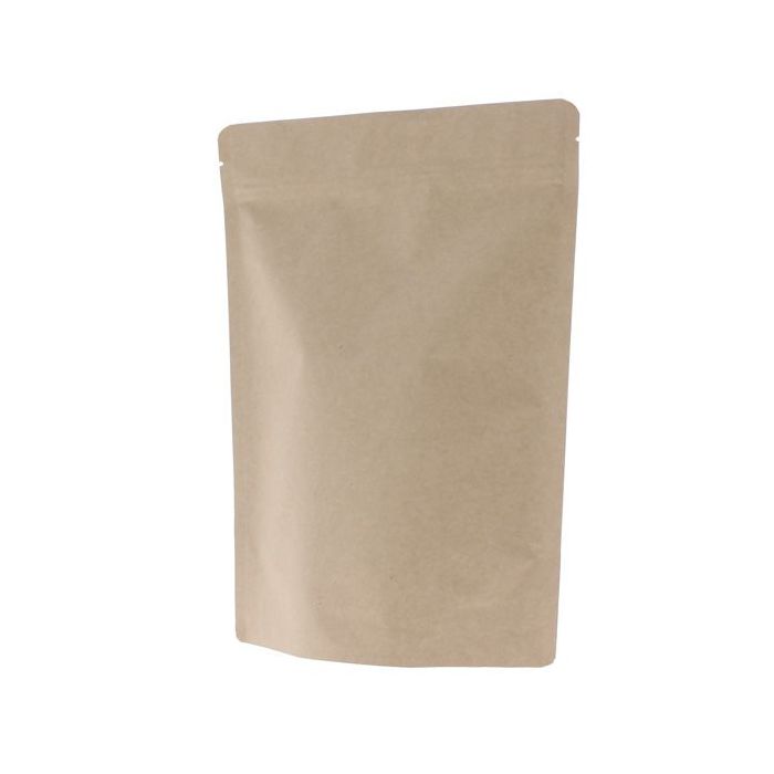 Standbodenbeutel Kraftpapier - braun - 160x230+{45+45} mm (700-900ml)