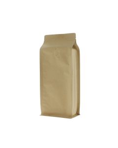 Flachboden-Kaffeebeutel Kraftpapier - braun - 500 gr (110x280+{40+40} mm)