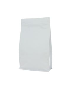 Flachbodenbeutel mit Zip-verschluss - matt weiss - 195x295+{45+45} mm (3 lt) 