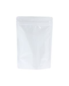 Standbodenbeutel - glanzend weiss - 110x170+{35+35} mm (200-225ml)