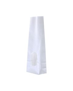 Blockbodembeutel Kraftpapier mit Fenster - weiss