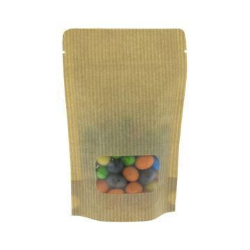 Standup pouch Kraft Look + window