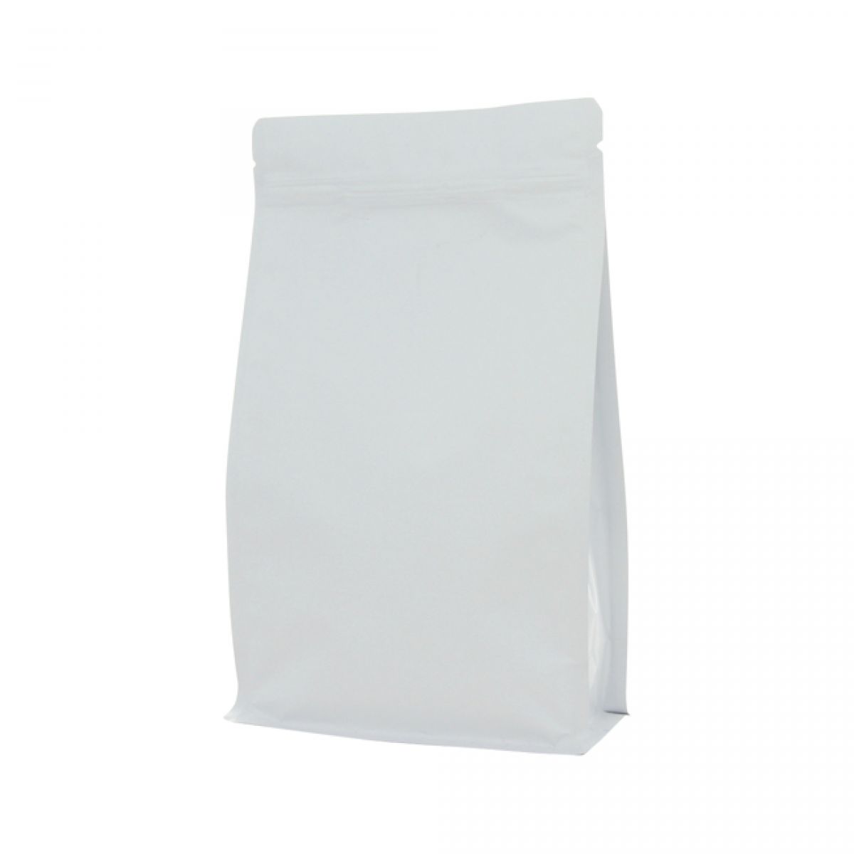 Flachbodenbeutel mit Zip-verschluss - matt weiss - 195x295+{45+45} mm (3 lt)