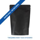 Standbodenbeutel mit Paper Feel Varnish - schwarz - 130x210+{40+40} mm (450-500ml)