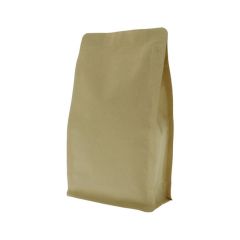 Flachbodenbeutel Kraftpapier mit Frontreißverschluss - Braun
