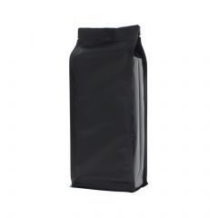 Flachbodenbeutel - matt schwarz - 95x230+{35+35} mm (900ml)