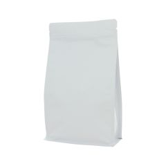 Flachbodenbeutel mit Zip-verschluss - matt weiss - 195x295+{45+45} mm (3 lt)