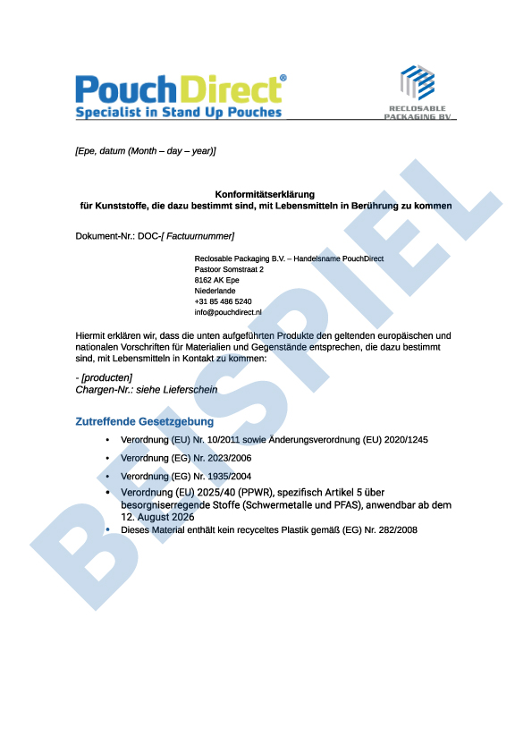 Konformit&auml;tserkl&auml;rung (DoC)